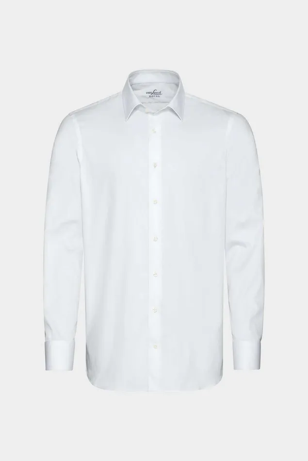 Van Laack Business Shirts Men Business Shirt With Kent Collar Slim Fit White