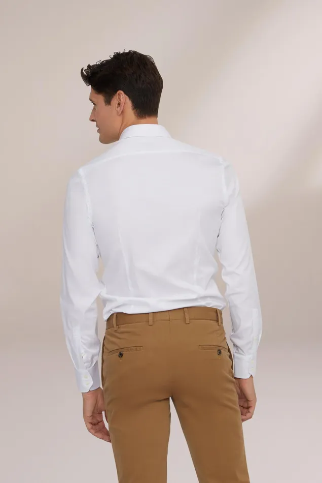 Van Laack Business Shirts Men Business Shirt With Kent Collar Slim Fit White