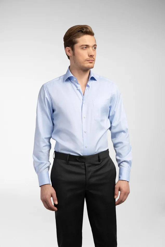 Van Laack ComfortFit Shirts Men Structured Plain Shirt NattBasket Weave