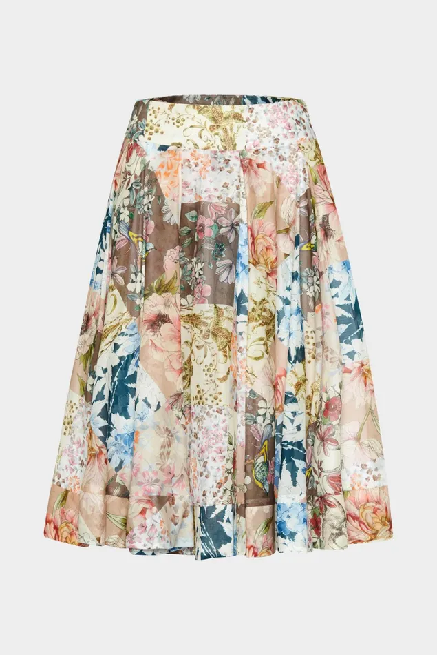 Van Laack Dresses and Skirts Women Cotton Voile Mini Skirt With Cut Flower Print Van Laack Dresses and Skirts Women Cotton Voile Mini Skirt With Cut Flower Print