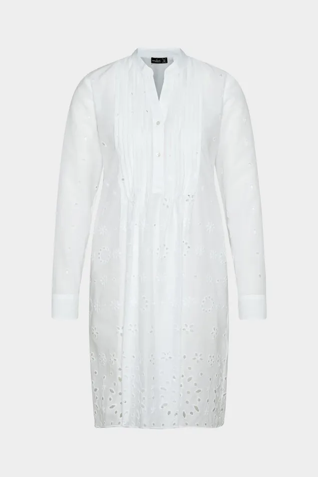 Van Laack Dresses and Skirts Women Kneelength Cotton Slipon Dress With A Standup Collar And Lace Trims White Van Laack Dresses and Skirts Women Kneelength Cotton Slipon Dress With A Standup Collar And Lace Trims White