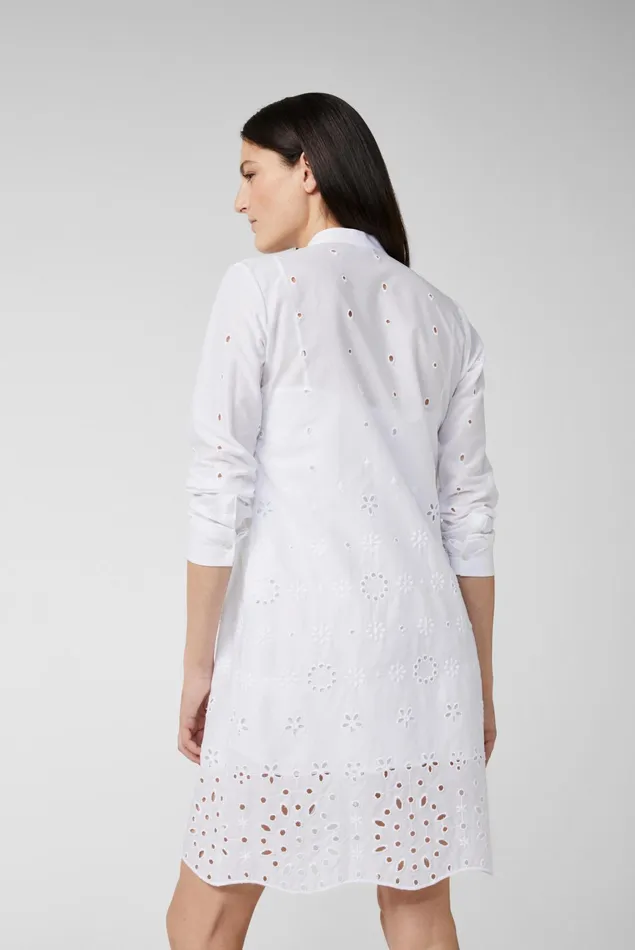 Van Laack Dresses and Skirts Women Kneelength Cotton Slipon Dress With A Standup Collar And Lace Trims White Van Laack Dresses and Skirts Women Kneelength Cotton Slipon Dress With A Standup Collar And Lace Trims White