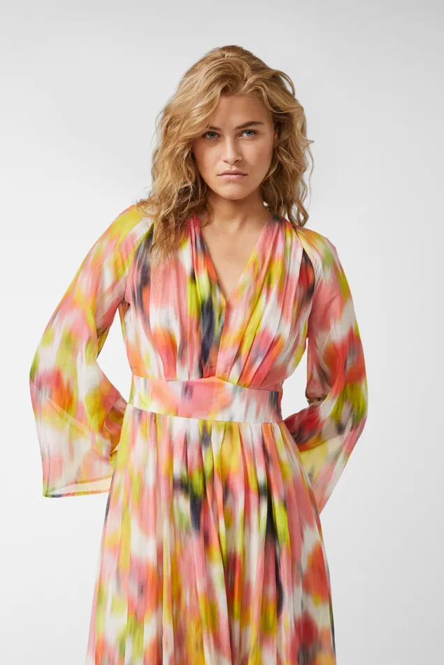Van Laack Dresses and Skirts Women Silk Voile Blend Floral Print Maxi Slipon Dress