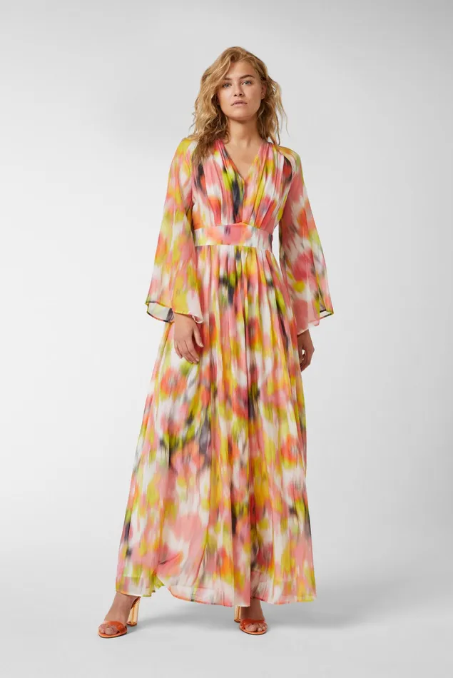Van Laack Dresses and Skirts Women Silk Voile Blend Floral Print Maxi Slipon Dress