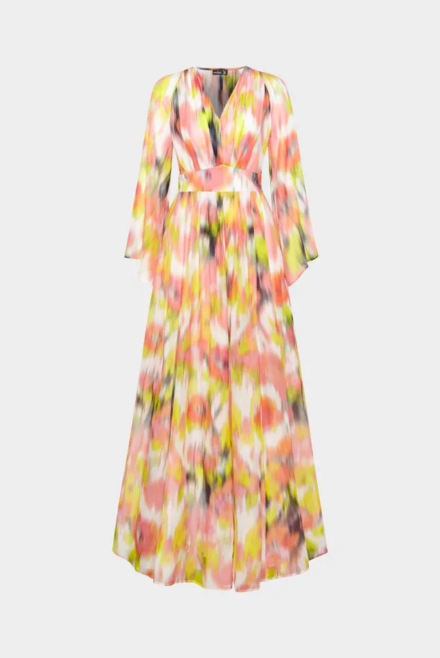 Van Laack Dresses and Skirts Women Silk Voile Blend Floral Print Maxi Slipon Dress