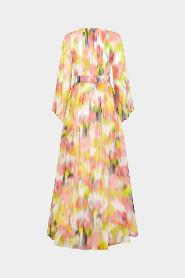 Van Laack Dresses and Skirts Women Silk Voile Blend Floral Print Maxi Slipon Dress