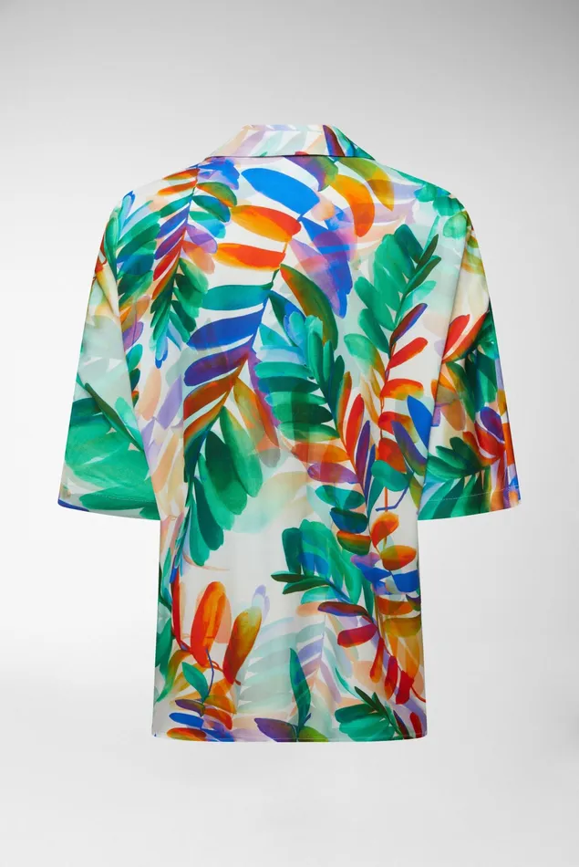 Van Laack Festive Blouses Women Watercolor Leaf Print Viscose Dolman Blouse Van Laack Festive Blouses Women Watercolor Leaf Print Viscose Dolman Blouse