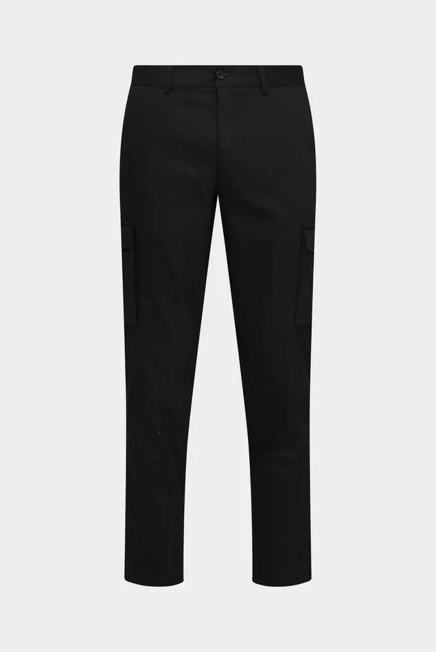 Van Laack Jeans and Pants Men Cotton Blend Cargo Pants Black