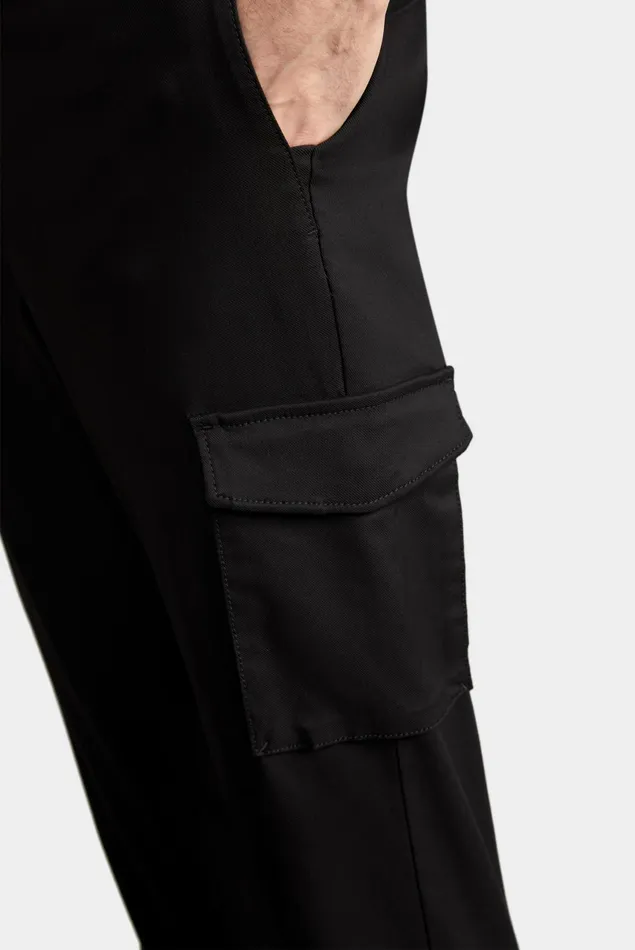 Van Laack Jeans and Pants Men Cotton Blend Cargo Pants Black
