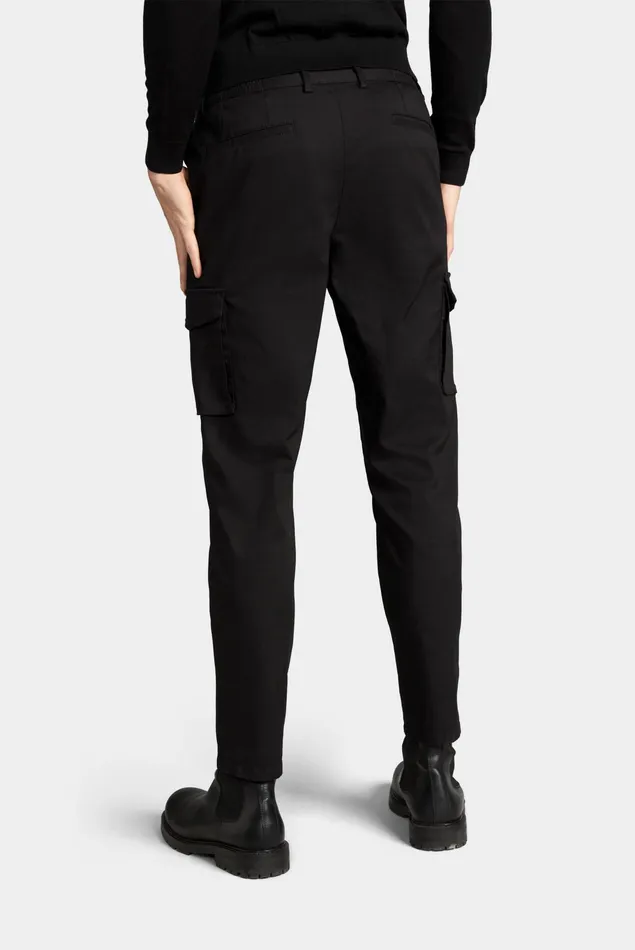 Van Laack Jeans and Pants Men Cotton Blend Cargo Pants Black