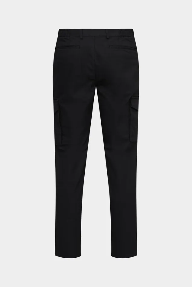 Van Laack Jeans and Pants Men Cotton Blend Cargo Pants Black