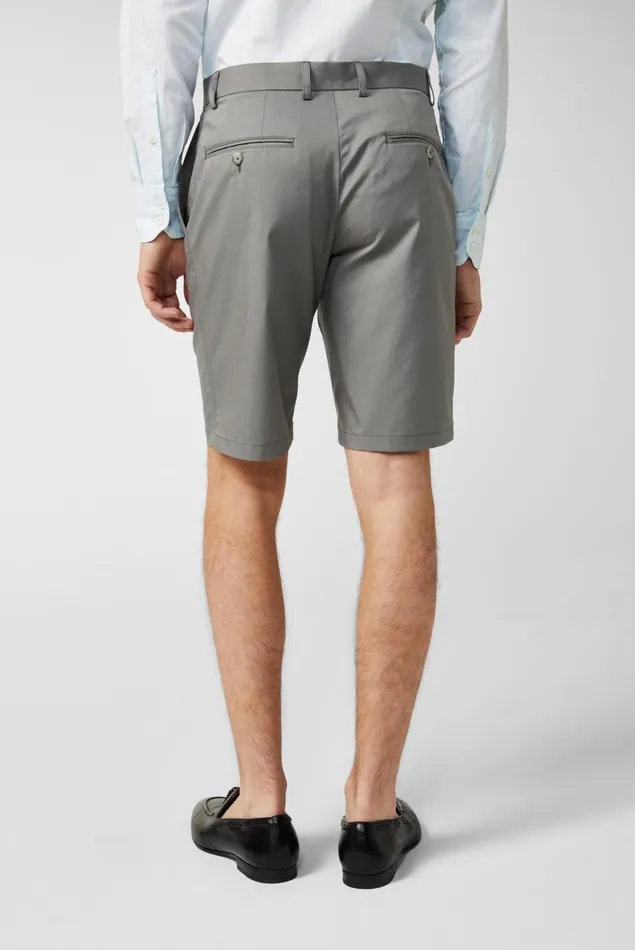 Van Laack Jeans and Pants Men Gray Stretch Cotton Slim Fit Shorts Van Laack Jeans and Pants Men Gray Stretch Cotton Slim Fit Shorts