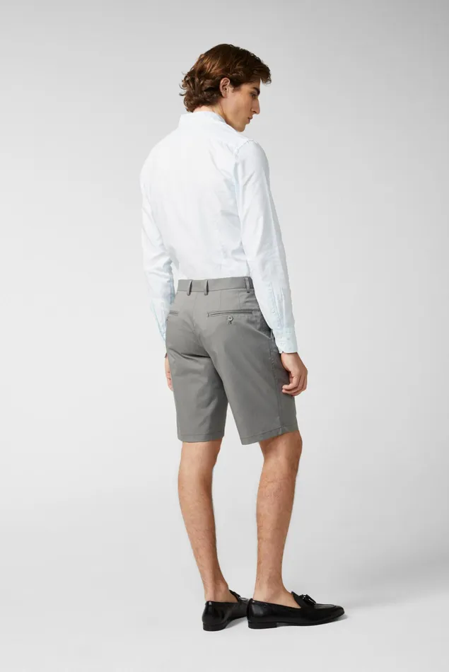Van Laack Jeans and Pants Men Gray Stretch Cotton Slim Fit Shorts Van Laack Jeans and Pants Men Gray Stretch Cotton Slim Fit Shorts