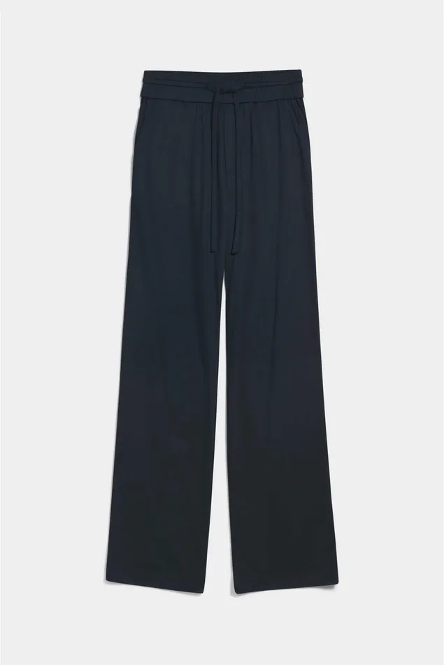Van Laack Jeans and Pants Women Classic Cotton Pants Modern Fit Darkblue