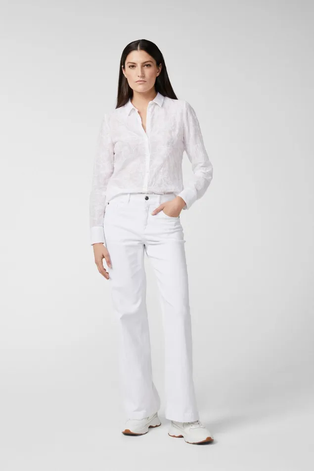 Van Laack Jeans and Pants Women Cotton Stretch Jeans With High Waist And Flared Leg White Van Laack Jeans and Pants Women Cotton Stretch Jeans With High Waist And Flared Leg White