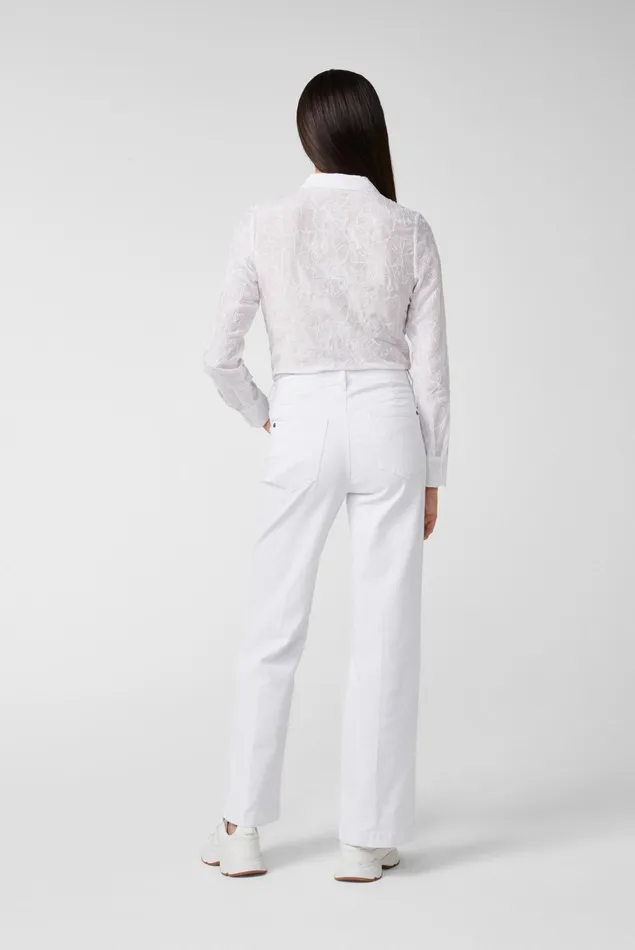 Van Laack Jeans and Pants Women Cotton Stretch Jeans With High Waist And Flared Leg White Van Laack Jeans and Pants Women Cotton Stretch Jeans With High Waist And Flared Leg White