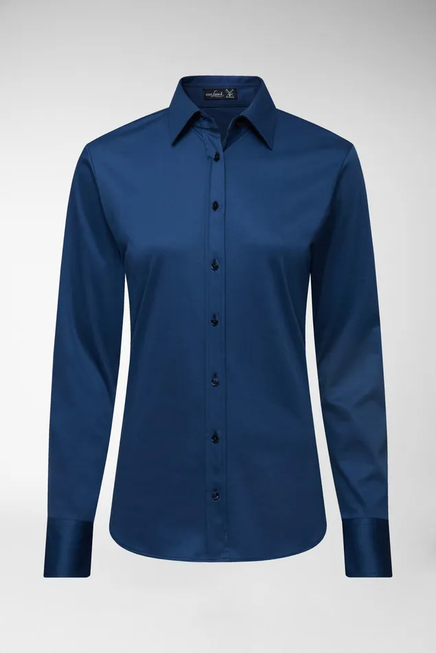 Van Laack Jersey Blouses Women Fitted Jersey Shirt Made Of Swiss Cotton
