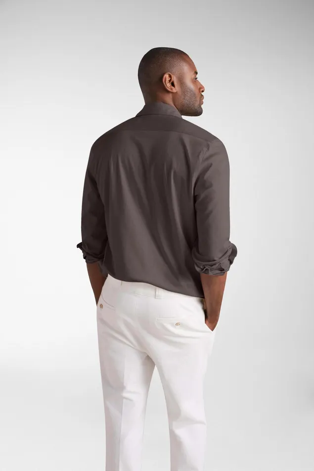 Van Laack Jersey Shirts Men Swiss Cotton Jersey Shirt With Spread Collar Brown Van Laack Jersey Shirts Men Swiss Cotton Jersey Shirt With Spread Collar Brown