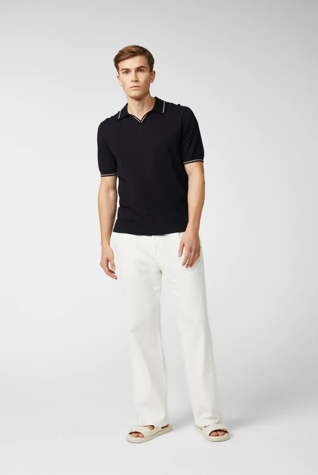 Van Laack Poloshirts Men Knitted VNeck Polo Shirt Made Of Air Cotton Blue Van Laack Poloshirts Men Knitted VNeck Polo Shirt Made Of Air Cotton Blue