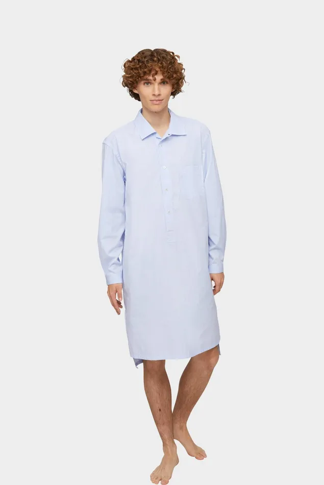Van Laack Pyjamas Men Small Gingham Checked Poplin Nightgown