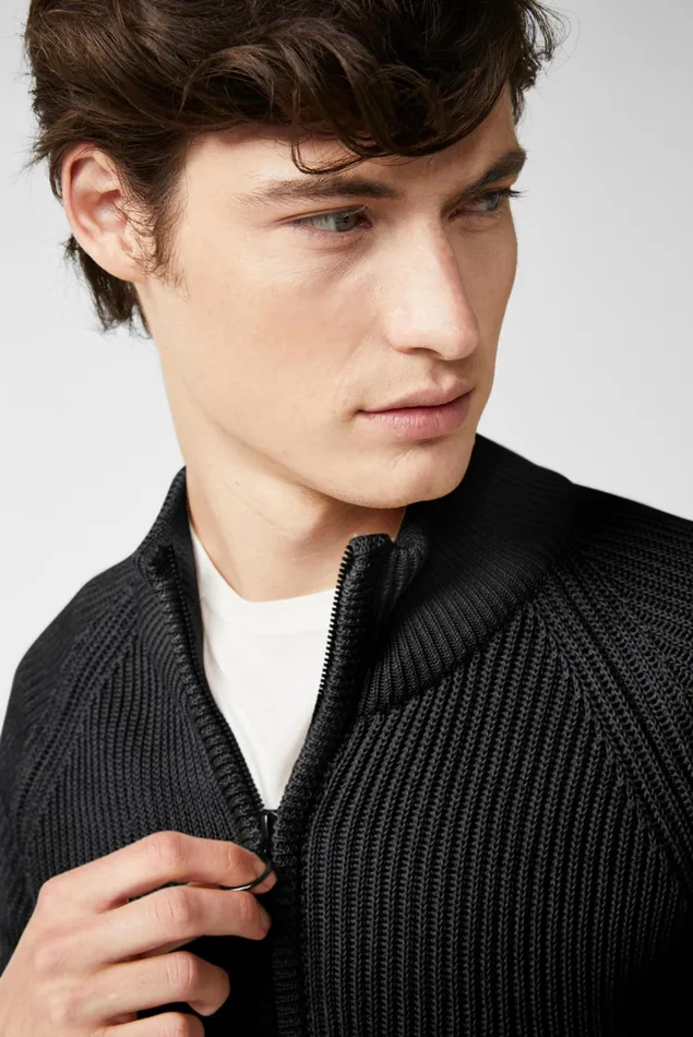Van Laack Sweaters and Cardigans Men Cardigan Made Of Mercerized Cotton And Linen With A 2way Zip Blue Van Laack Sweaters and Cardigans Men Cardigan Made Of Mercerized Cotton And Linen With A 2way Zip Blue