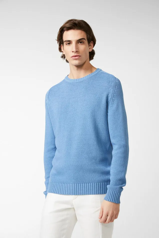 Van Laack Sweaters and Cardigans Men Crewneck Cotton Sweater