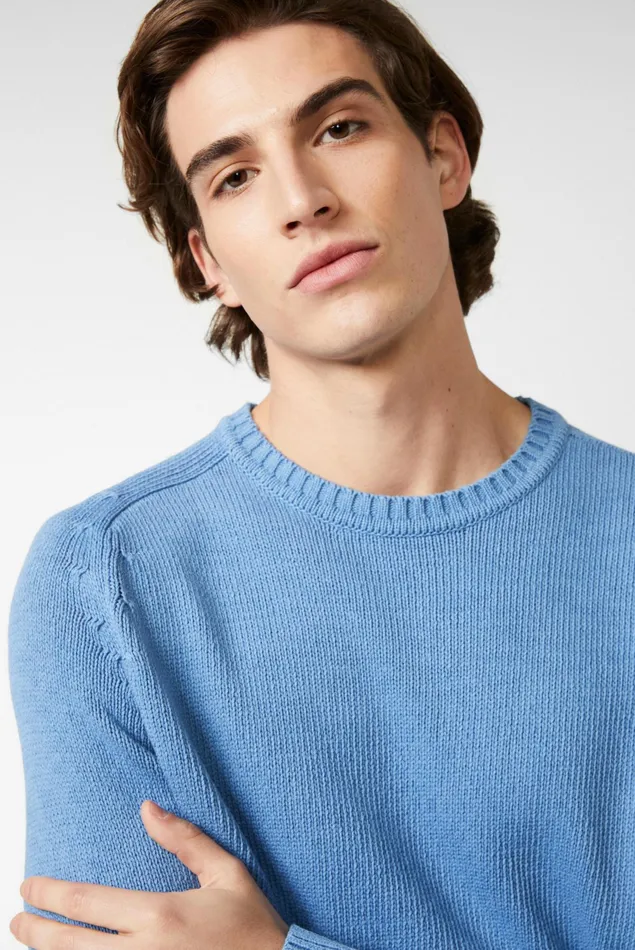 Van Laack Sweaters and Cardigans Men Crewneck Cotton Sweater