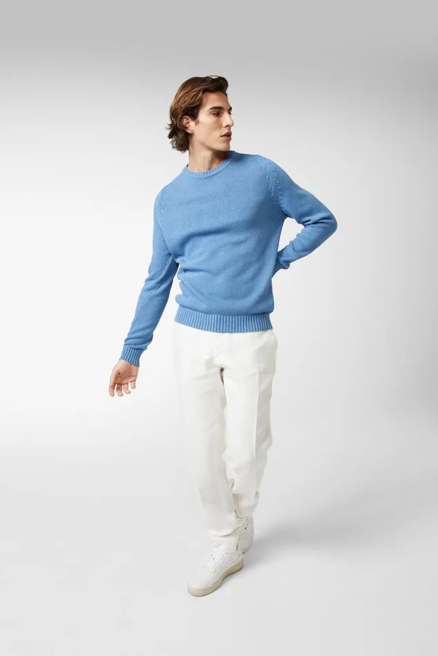 Van Laack Sweaters and Cardigans Men Crewneck Cotton Sweater