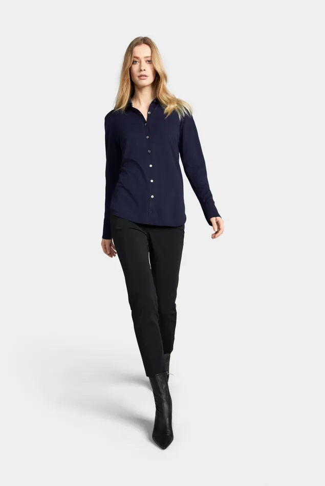Van Laack Sweaters and Cardigans Women Highquality Knit Shirt Made From Ultrafine Merino Yarn Blue Van Laack Sweaters and Cardigans Women Highquality Knit Shirt Made From Ultrafine Merino Yarn Blue