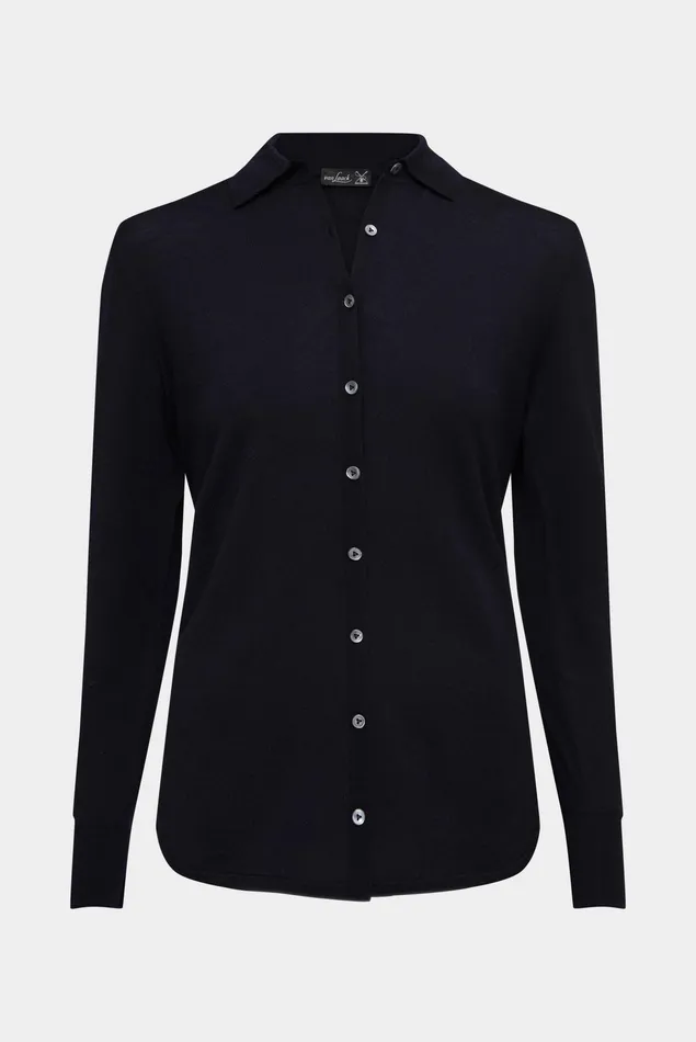 Van Laack Sweaters and Cardigans Women Highquality Knit Shirt Made From Ultrafine Merino Yarn Blue Van Laack Sweaters and Cardigans Women Highquality Knit Shirt Made From Ultrafine Merino Yarn Blue