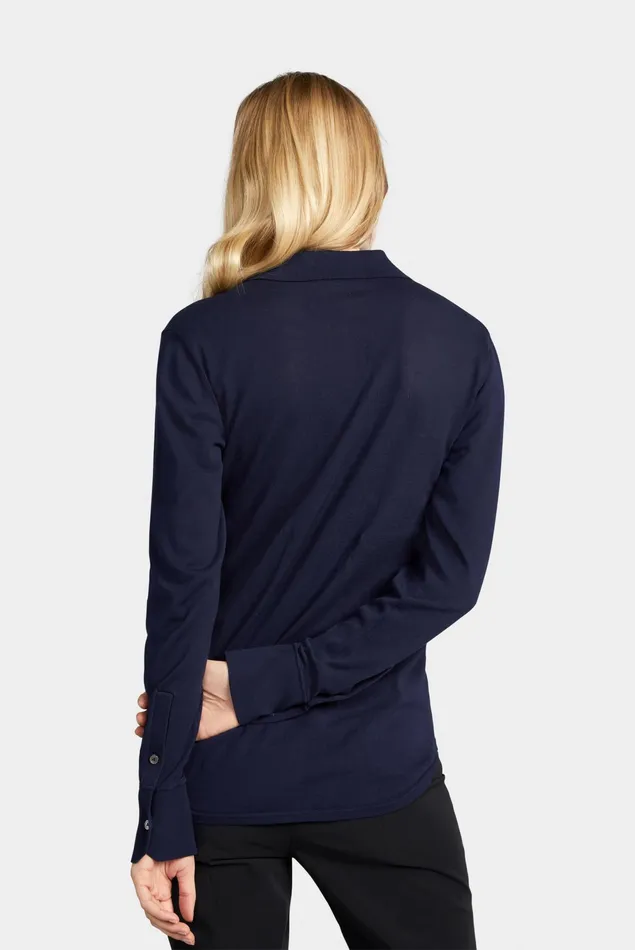 Van Laack Sweaters and Cardigans Women Highquality Knit Shirt Made From Ultrafine Merino Yarn Blue Van Laack Sweaters and Cardigans Women Highquality Knit Shirt Made From Ultrafine Merino Yarn Blue