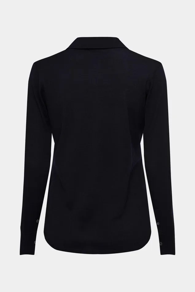 Van Laack Sweaters and Cardigans Women Highquality Knit Shirt Made From Ultrafine Merino Yarn Blue Van Laack Sweaters and Cardigans Women Highquality Knit Shirt Made From Ultrafine Merino Yarn Blue