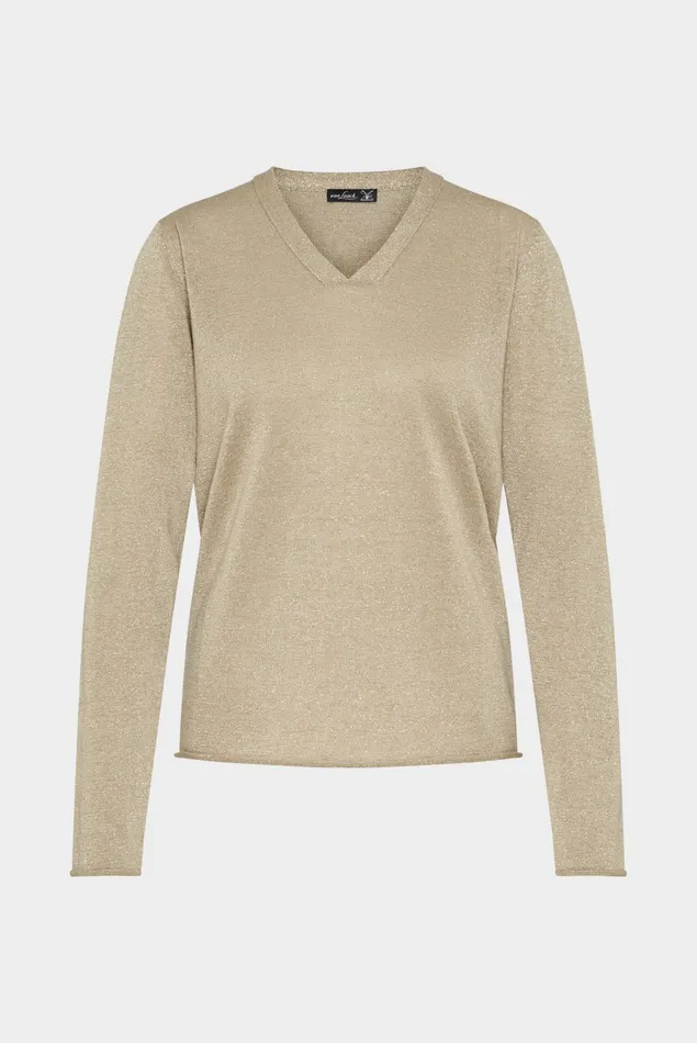 Van Laack Sweaters and Cardigans Women Vneck Sweater In Mercerized Cottonlinenlurex Blend Beige034034 Van Laack Sweaters and Cardigans Women Vneck Sweater In Mercerized Cottonlinenlurex Blend Beige034034