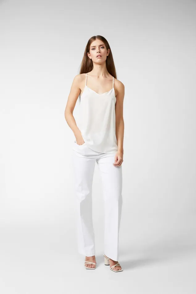 Van Laack Tops and TShirts Women Plain Viscose Top White Van Laack Tops and TShirts Women Plain Viscose Top White