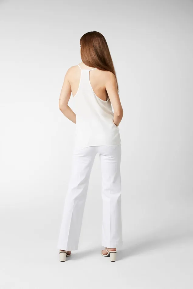 Van Laack Tops and TShirts Women Plain Viscose Top White Van Laack Tops and TShirts Women Plain Viscose Top White