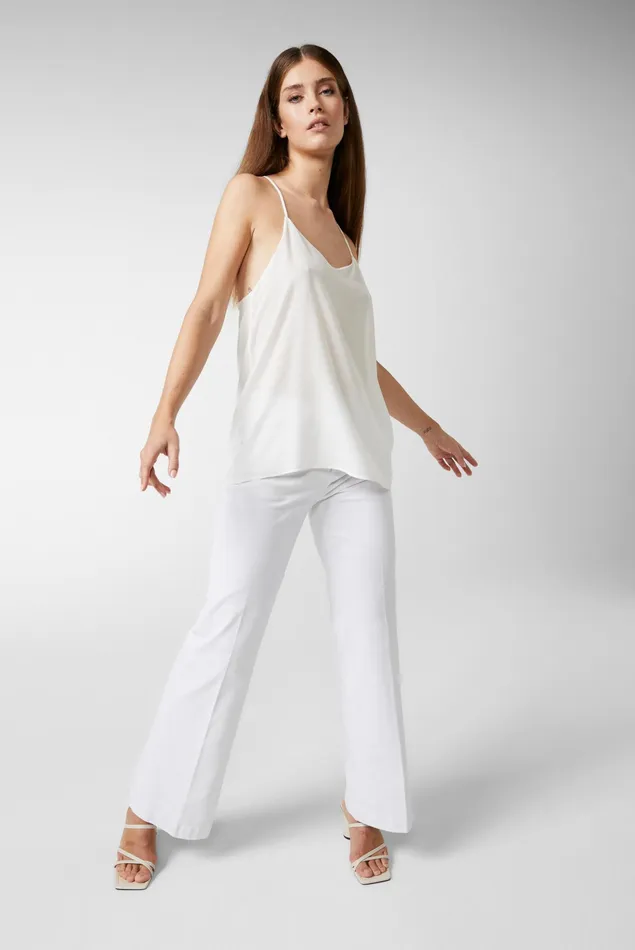 Van Laack Tops and TShirts Women Plain Viscose Top White Van Laack Tops and TShirts Women Plain Viscose Top White