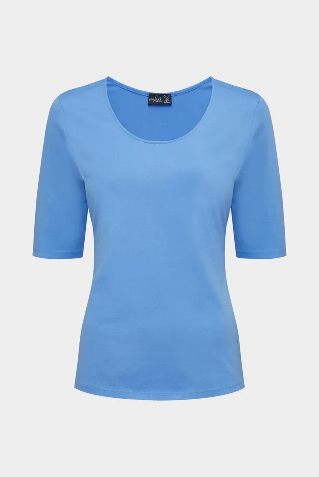 Van Laack Tops and TShirts Women Urban Jersey Wide Neck TShirt Blue