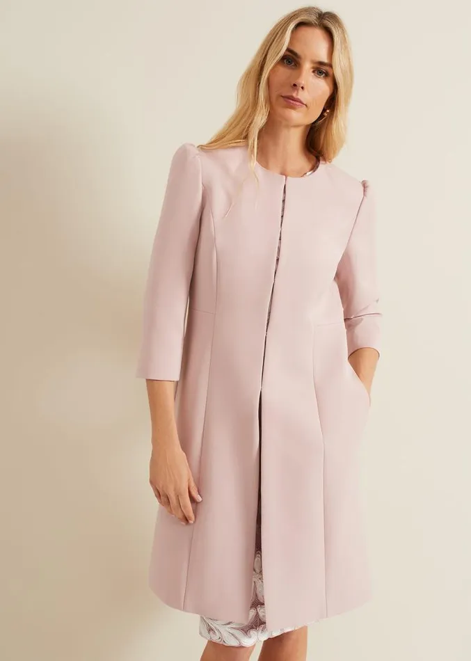 Venita Bow Long Jacket Antique Rose Women Phase Eight Jackets