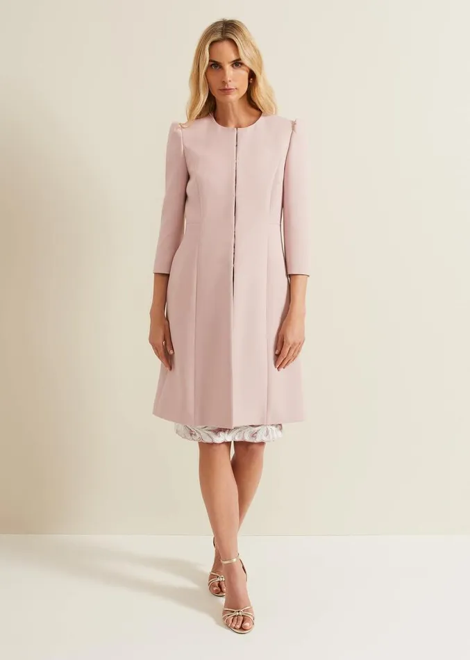 Venita Bow Long Jacket Antique Rose Women Phase Eight Jackets