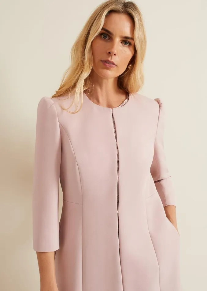 Venita Bow Long Jacket Antique Rose Women Phase Eight Jackets