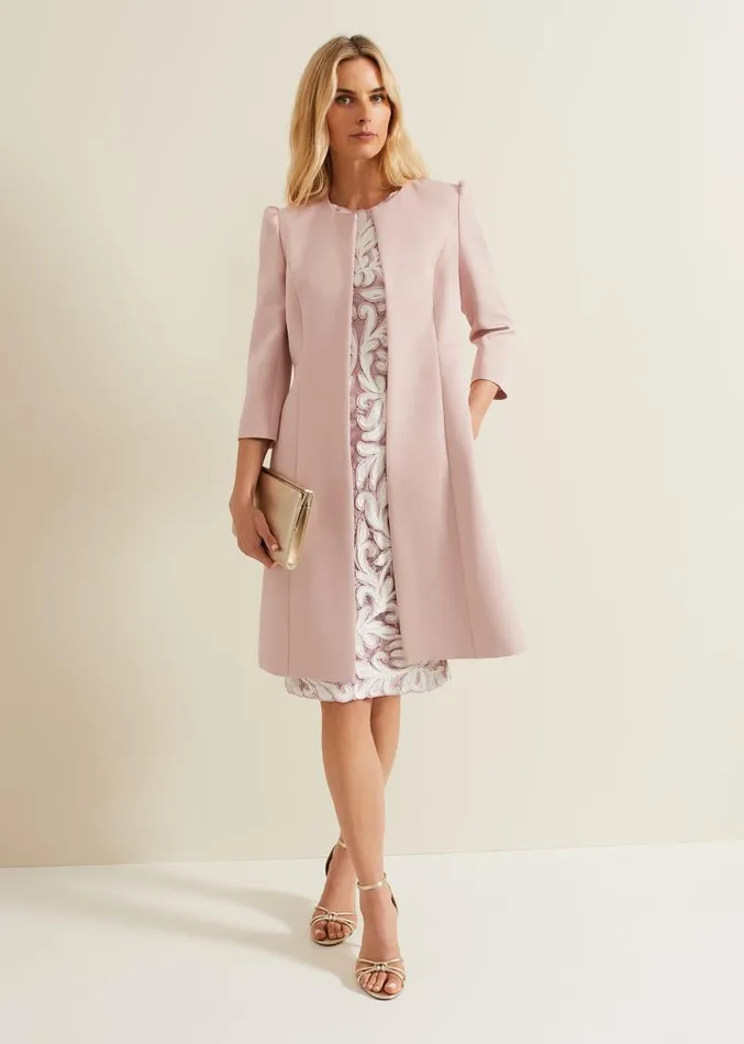Venita Bow Long Jacket Antique Rose Women Phase Eight Jackets