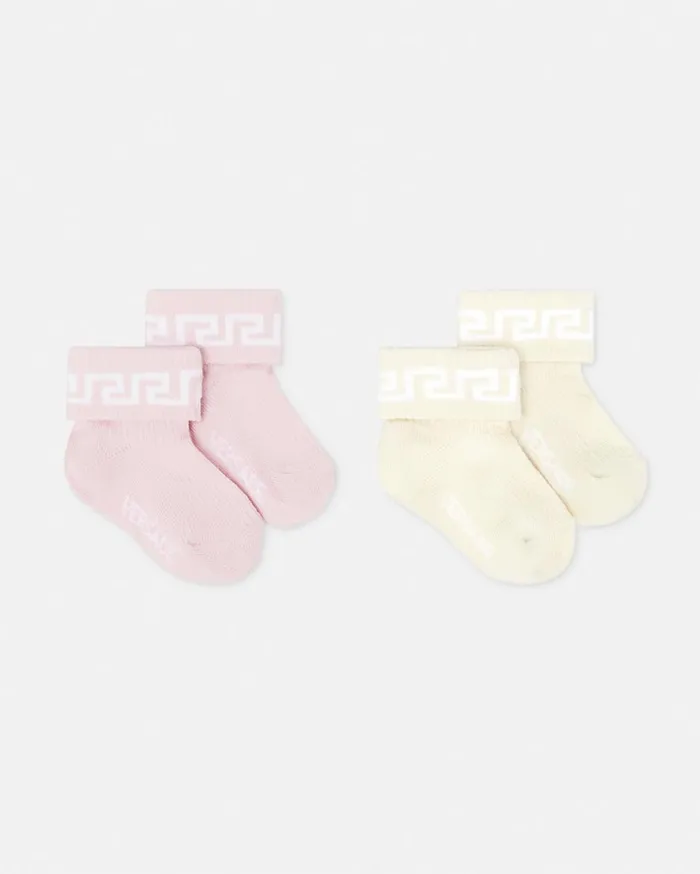 Versace Accessories Greca Baby Socks 2Pack Multicolor 8211 Children