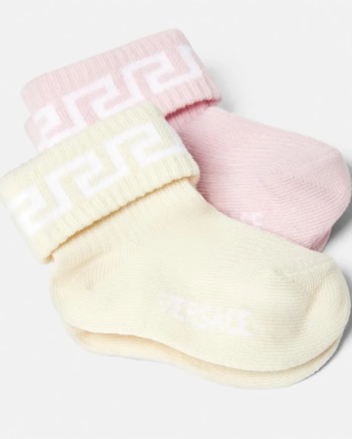 Versace Accessories Greca Baby Socks 2Pack Multicolor 8211 Children Versace Accessories Greca Baby Socks 2Pack Multicolor 8211 Children