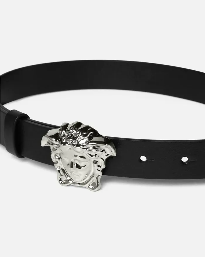 Versace Accessories La Medusa Kids Leather Belt 25 Cm Blacksilver 8211 Children Versace Accessories La Medusa Kids Leather Belt 25 Cm Blacksilver 8211 Children