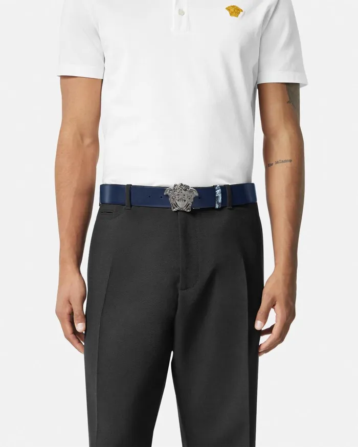 Versace Belts La Medusa Barocco Stencil Belt 4 Cm Blueprint 8211 Men Versace Belts La Medusa Barocco Stencil Belt 4 Cm Blueprint 8211 Men