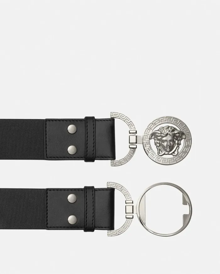 Versace Belts Medusa 03995 Belt 4 Cm Blacksilver 8211 Women Versace Belts Medusa 03995 Belt 4 Cm Blacksilver 8211 Women