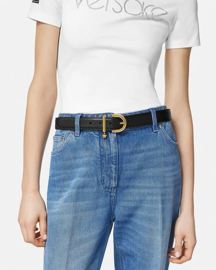 Versace Belts Medusa 03995 Leather Belt 3 Cm Blackgold 8211 Women Versace Belts Medusa 03995 Leather Belt 3 Cm Blackgold 8211 Women