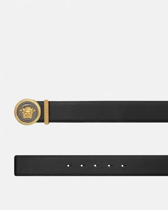 Versace Belts Medusa Biggie Enamel Leather Belt 4 Cm Blackgold 8211 Men Versace Belts Medusa Biggie Enamel Leather Belt 4 Cm Blackgold 8211 Men