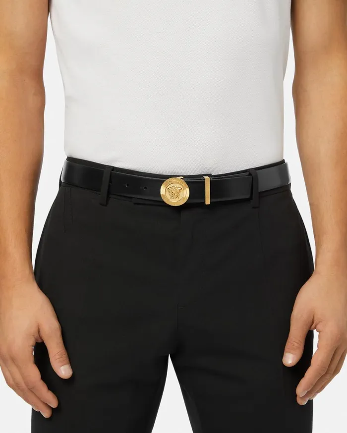 Versace Belts Medusa Biggie Leather Belt 3 Cm Blackgold 8211 Men