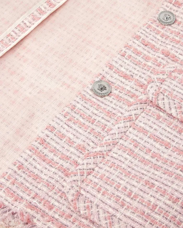Versace Blazer and Jackets Oversized Tweed Vest Light Pink 8211 Women